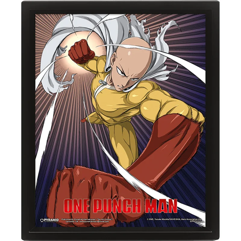 One Punch Man (Saitama And Genos) Framed 20X25Cm 3D Lenticular